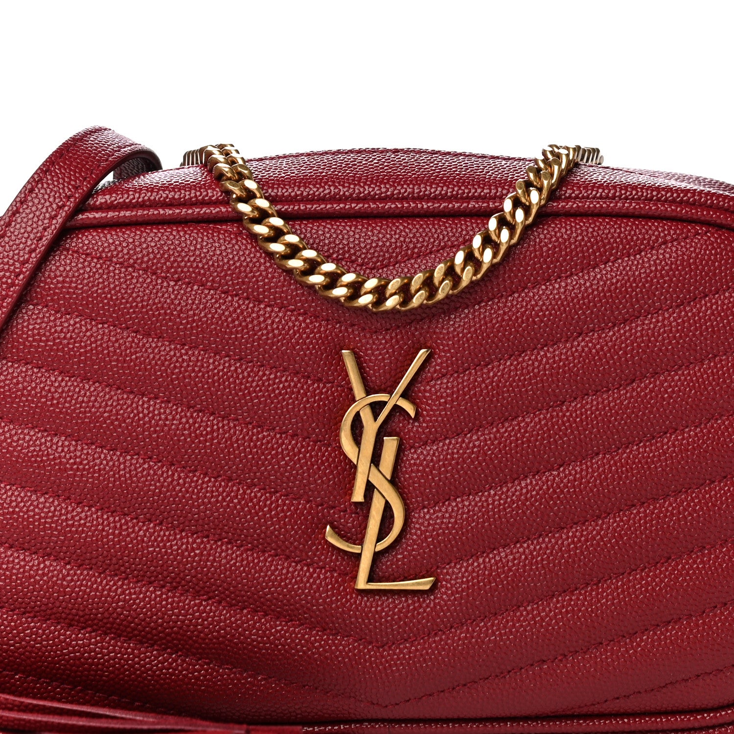 Saint Laurent Grain De Poudre Matelasse Monogram Mini Lou Camera Bag Eros Red 8 of 10
