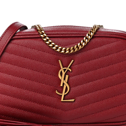 Saint Laurent Grain De Poudre Matelasse Monogram Mini Lou Camera Bag Eros Red 8 of 10