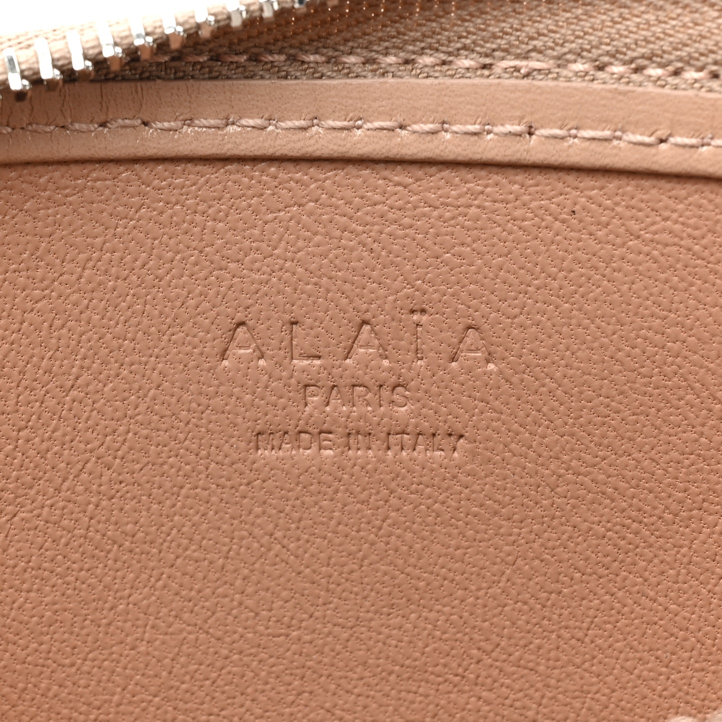 Calfskin Laser Cut Logo Pouch Sable