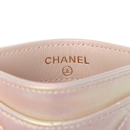 Chanel Iridescent Lambskin Quilted Card Holder Ivory 6 of 9
