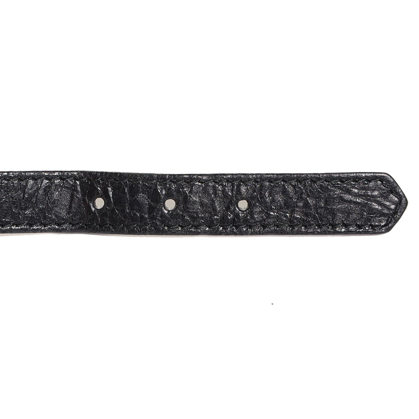 Agneau Giant Silver Hardware Triple Tour M Braceletedium Black