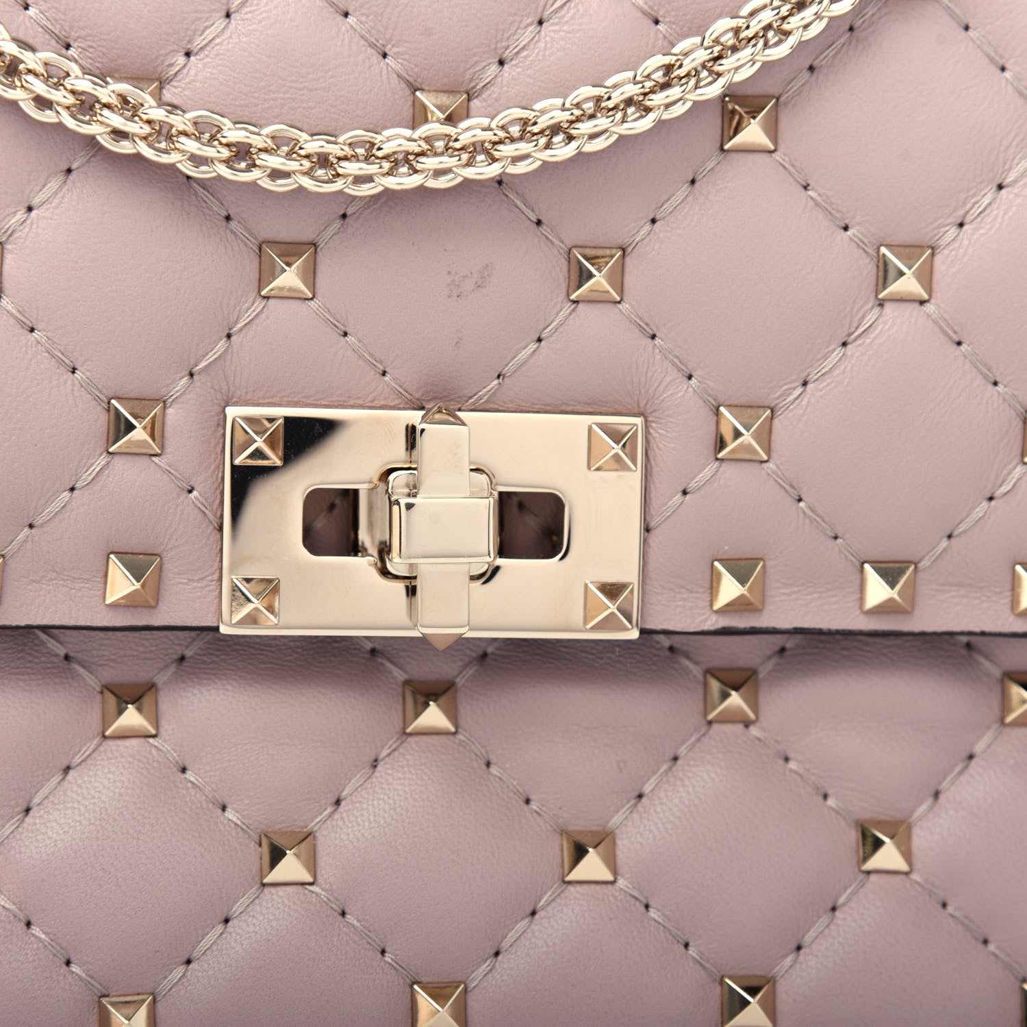 Valentino Garavani Lambskin Medium Rockstud Spike Shoulder Bag Poudre 9 of 9