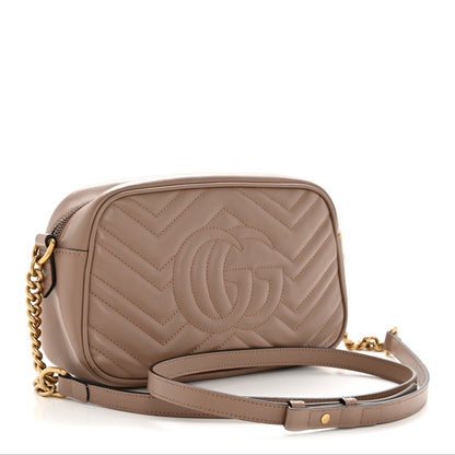Gucci Calfskin Matelasse Small GG Marmont Chain Shoulder Bag Porcelain Rose 3 of 13