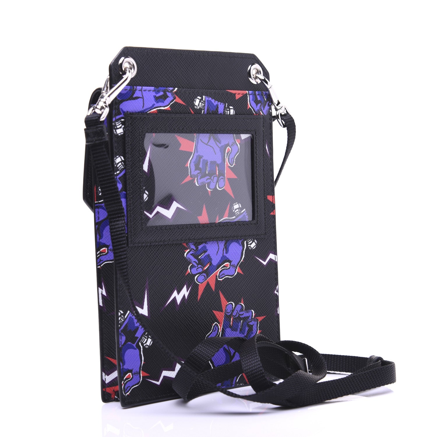 Prada X UNIVERSAL STUDIOS Saffiano Frankenstein Hand Print Smartphone Case Bag Viola 3 of 13