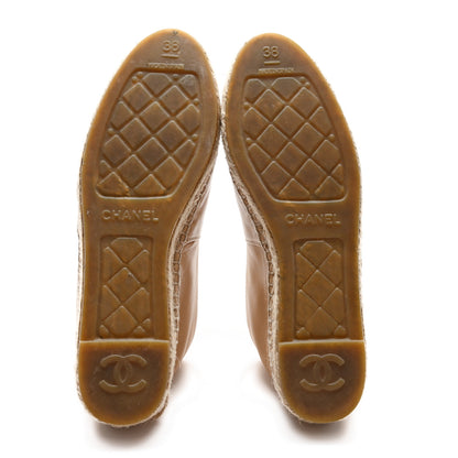 Chanel Lambskin CC Espadrilles 38 Beige Black 6 of 11