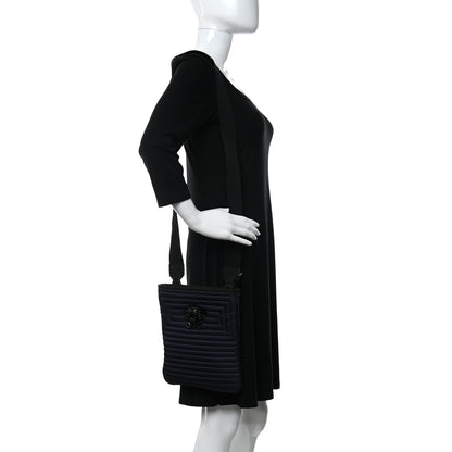 Versace Nylon Quilted Palazzo Medusa Crossbody Bag Navy 2 of 9