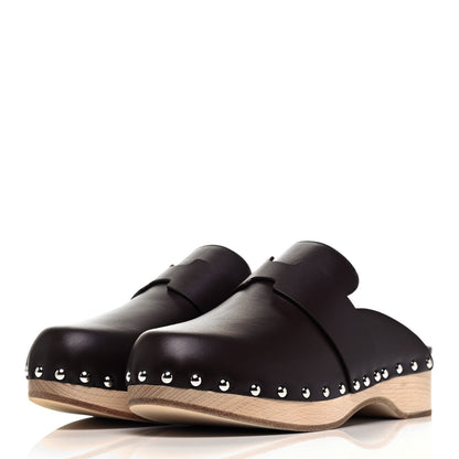 Hermes Calfskin Calya Mules 37 Cafe 3 of 8