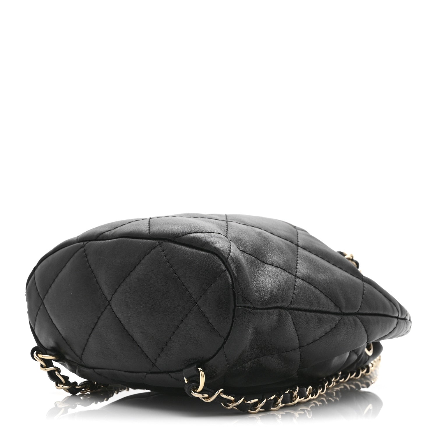 Chanel Shiny Lambskin Quilted Drawstring Backpack Black 4 of 10