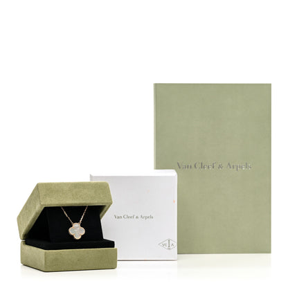 Van Cleef & Arpels 18K Yellow Gold Mother of Pearl Vintage Alhambra Pendant Necklace 5 of 5