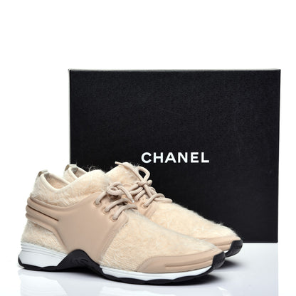 Chanel Stretched Fabric Satin CC Womens Sneakers 41 Light Beige 17 of 18