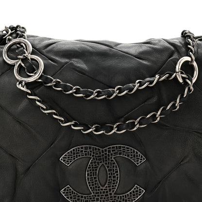 Chanel Iridescent Calfskin Glint Flap Black 8 of 10