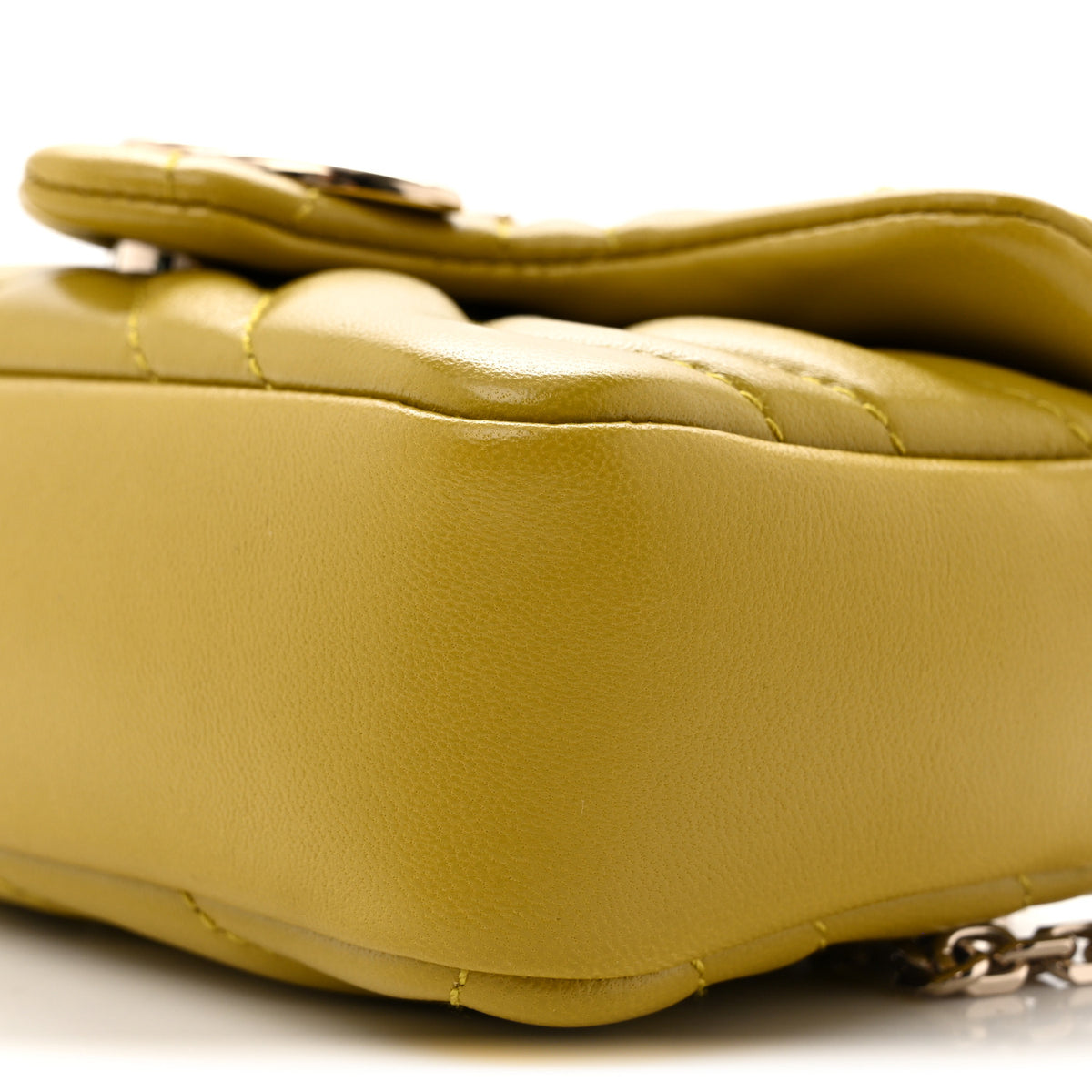 Gucci Lambskin Matelasse Mini GG Marmont Shoulder Bag Oil Yellow 10 of 11