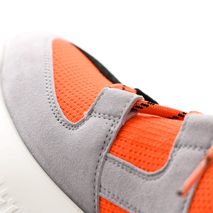 Hermes Technical Canvas Suede Goatskin Womens Duel Sneakers 39 Orange Multicolor 8 of 9