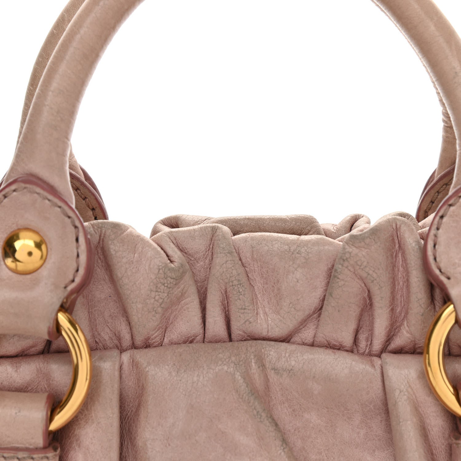 Miu Miu Vitello Lux Gathered Tote Mughetto 9 of 14