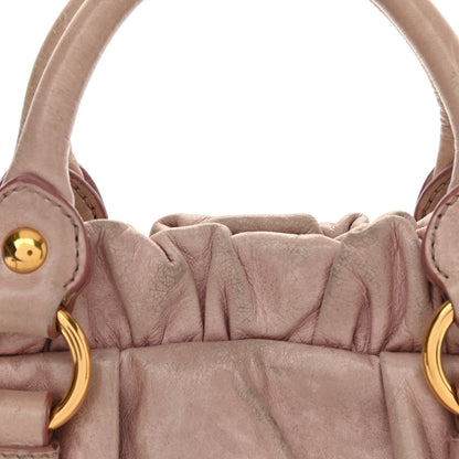 Miu Miu Vitello Lux Gathered Tote Mughetto 9 of 14