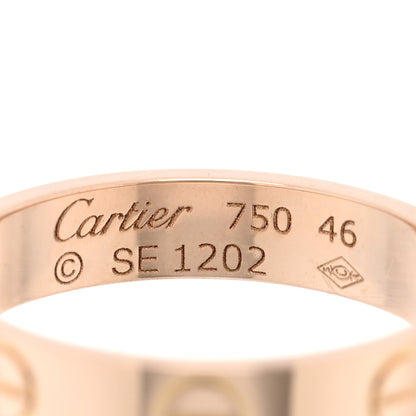 Cartier 18K Pink Gold 3.5mm LOVE Wedding Band Ring 46 3.75 4 of 5