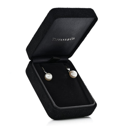 Tiffany Sterling Silver Freshwater Cultured Pearl Paloma Picasso Olive Leaf Drop Earrings 5 of 5