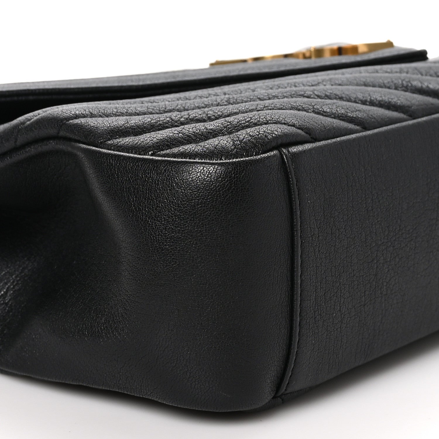 Saint Laurent Sheepskin Matelasse Chevron Monogram Large College Satchel Black 10 of 11
