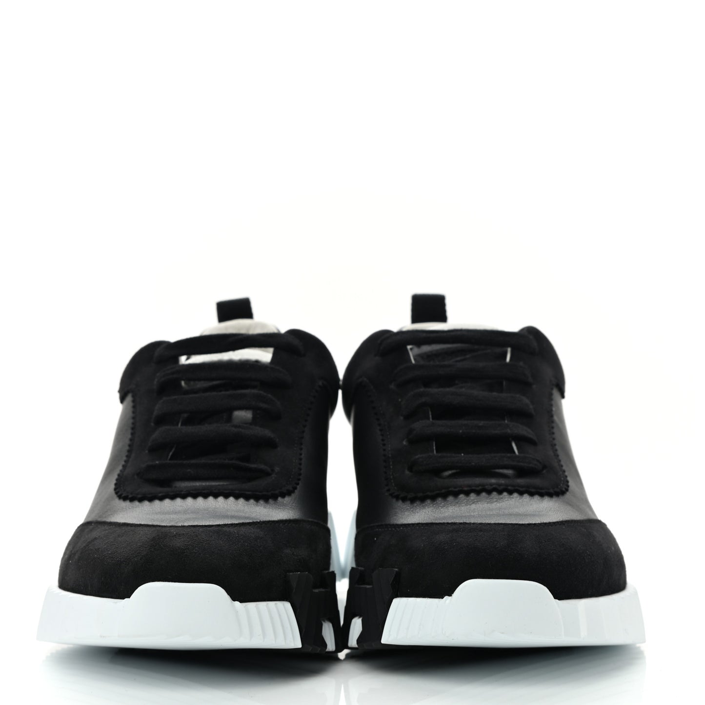 Goatskin Suede Goatskin Bouncing Sneakers 39.5 Black White