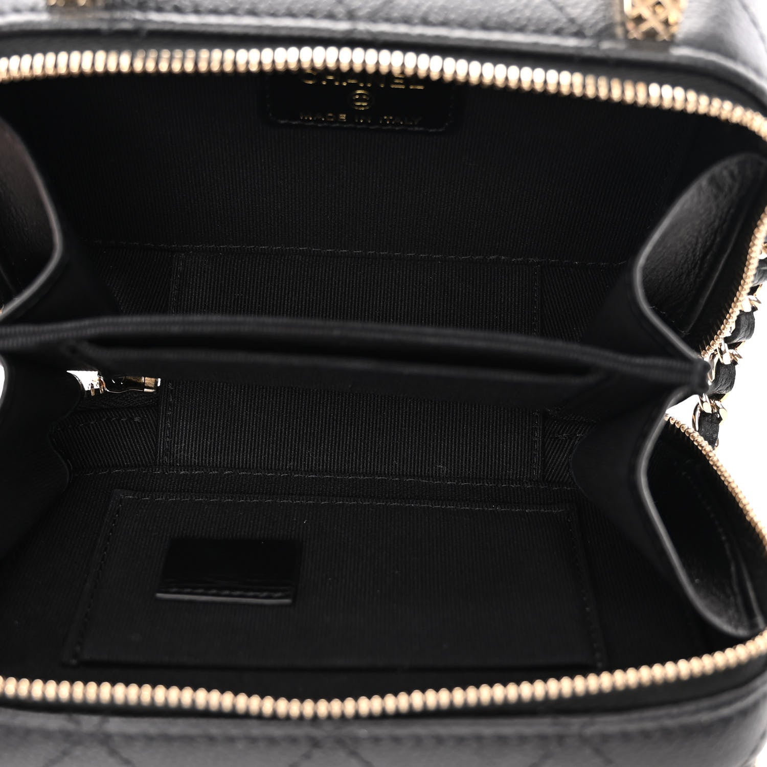 Chanel Caviar Quilted Small Top Handle Vanity Case With Chain Black 6 of 12