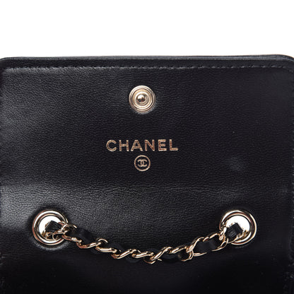Chanel Lambskin Camellia Embossed Chain Belt Bag Black 6 of 11