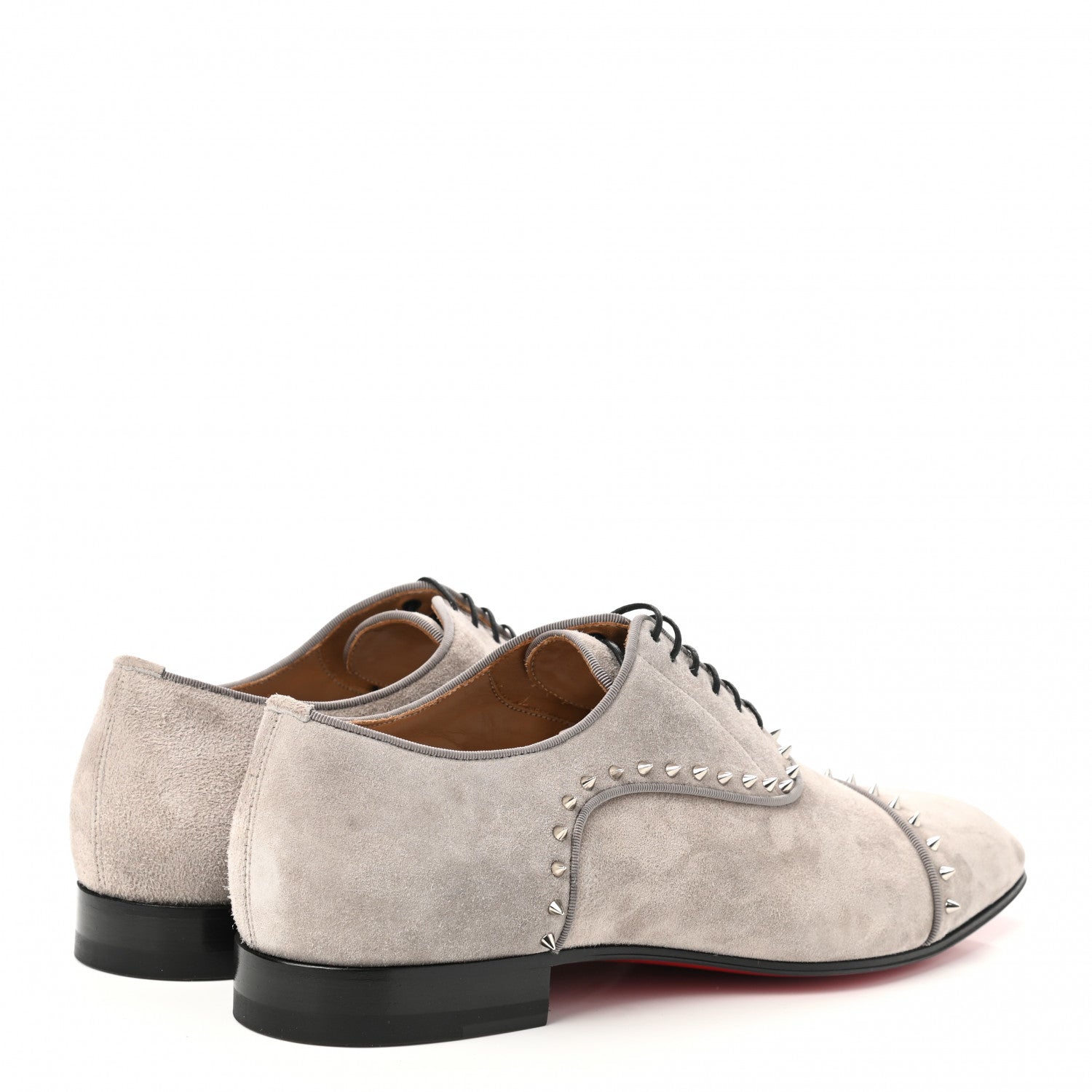 Christian Louboutin Suede Mens Greggo Flat Oxfords 42 Grey 4 of 9