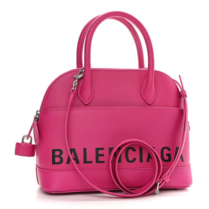 Balenciaga Signature Grained Calfskin Logo S Ville Top Handle Bag Fuchsia 3 of 14