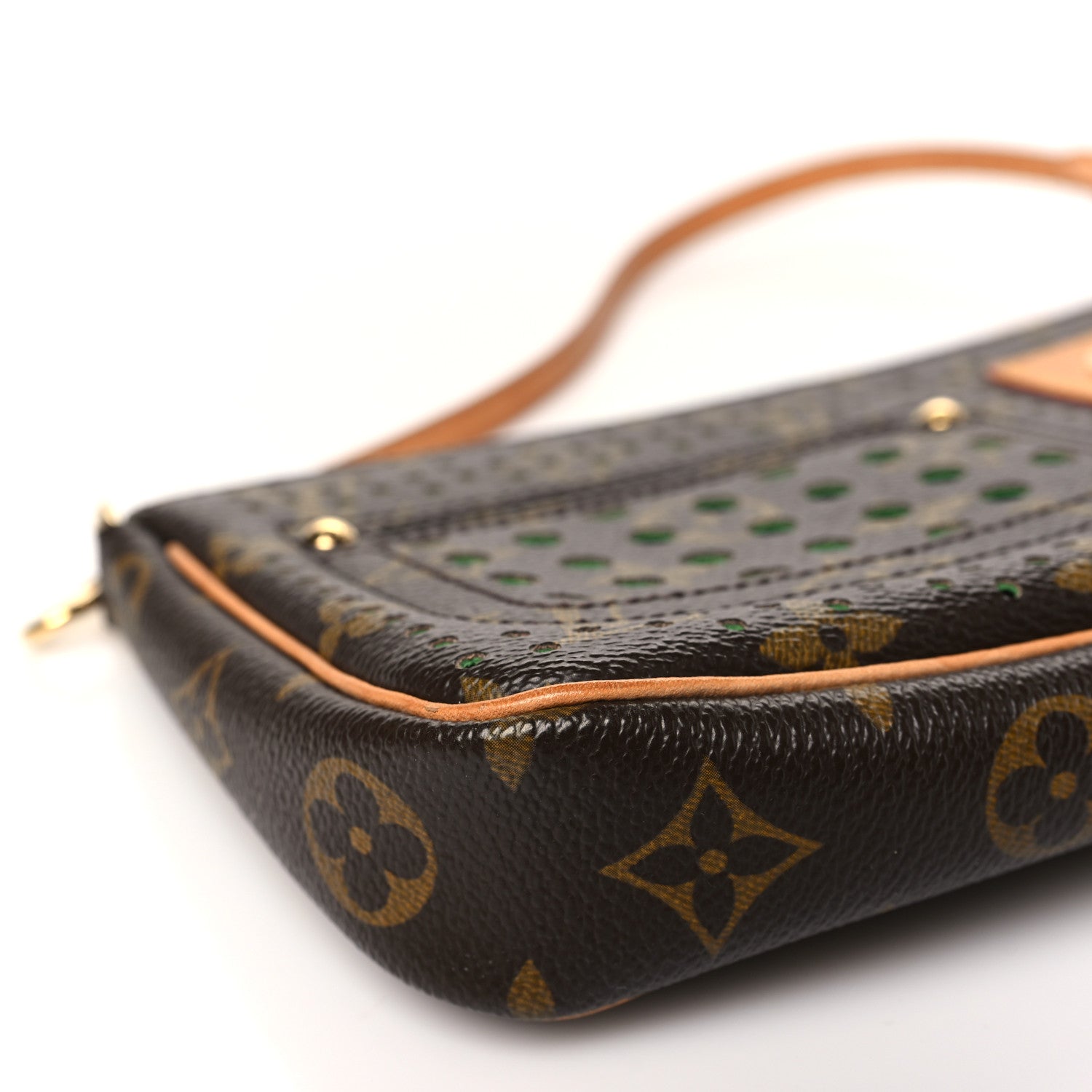 Louis Vuitton Monogram Perforated Pochette Accessories Bag Green 8 of 9