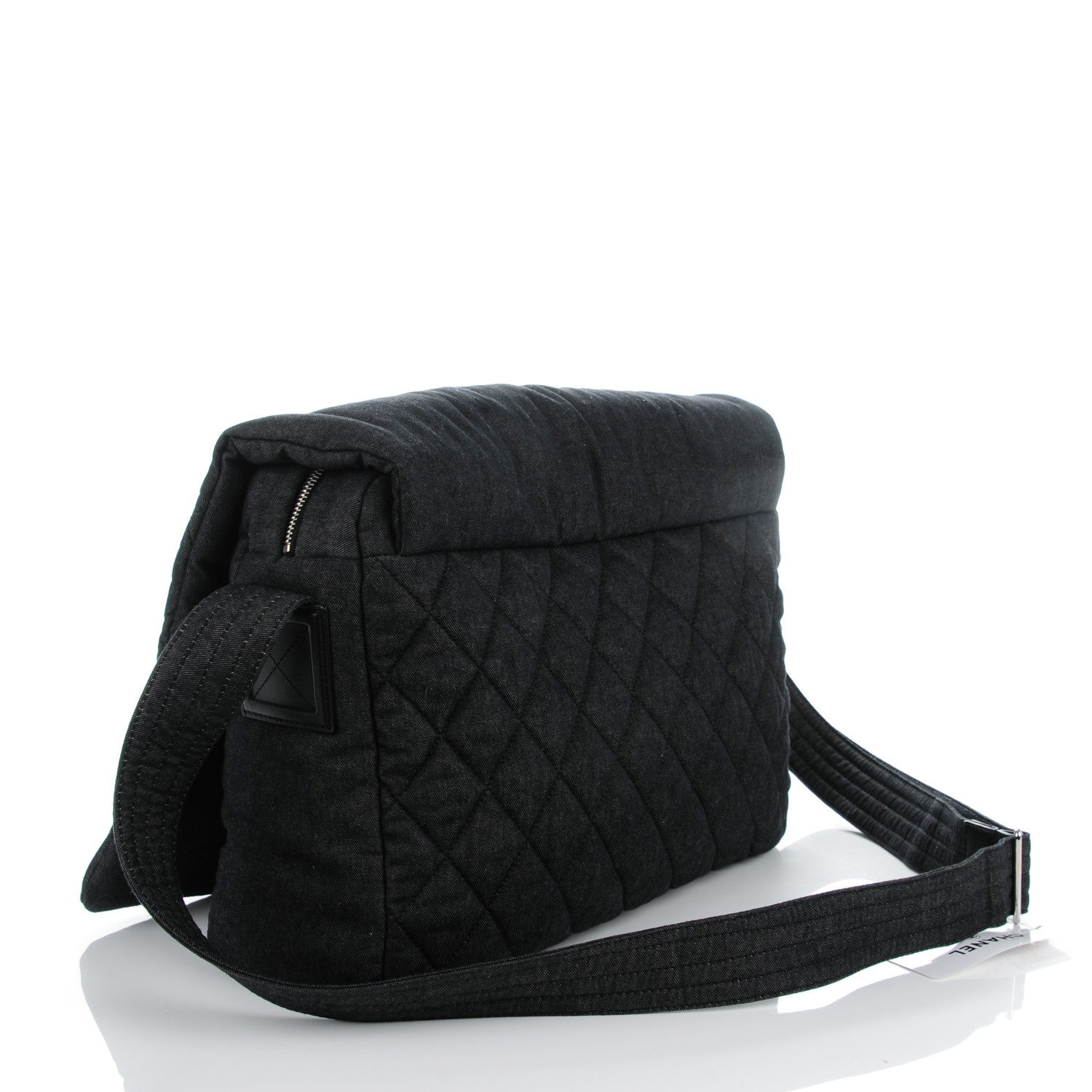 Chanel Denim Quilted Coco Cocoon Messenger Black 3 of 7