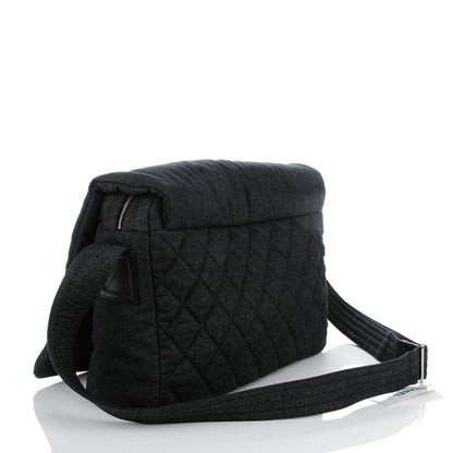 Chanel Denim Quilted Coco Cocoon Messenger Black 3 of 7