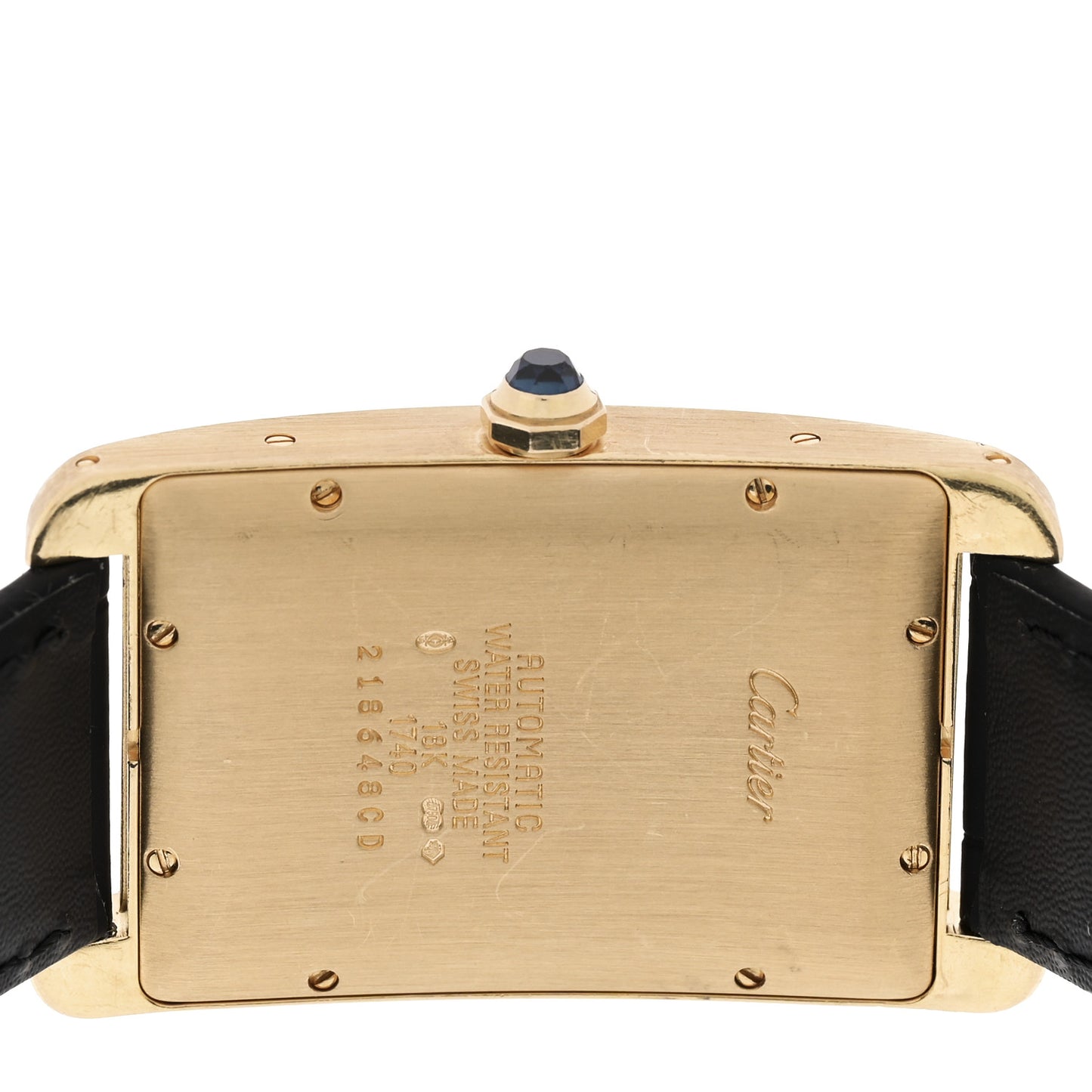 18K Yellow Gold Alligator 26mm Tank Americaine Automatic Watch