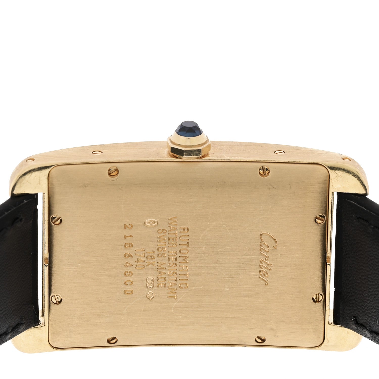 Cartier 18K Yellow Gold Alligator 26mm Tank Americaine Automatic Watch 4 of 4