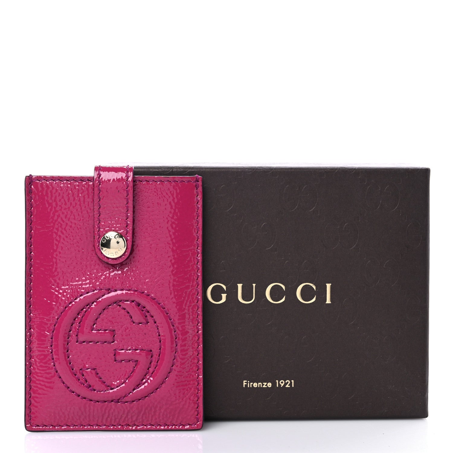 Gucci Patent Soho Envelope Card Case Bright Bougainvillea 7 of 7