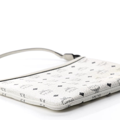 MCM Visetos Liz Shopper Tote Pouch White 6 of 10