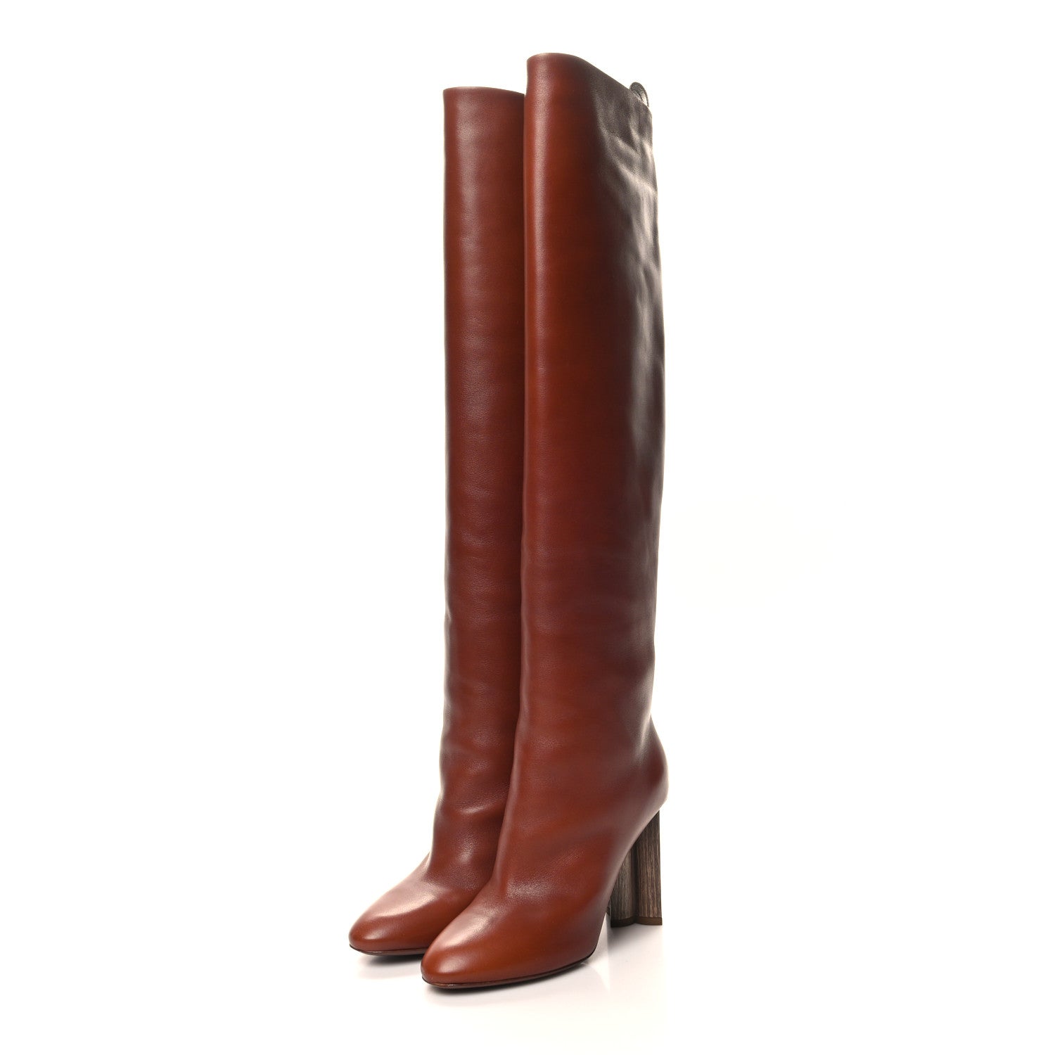 Louis Vuitton Calfskin Silhouette High Boots 36.5 Cognac 3 of 8