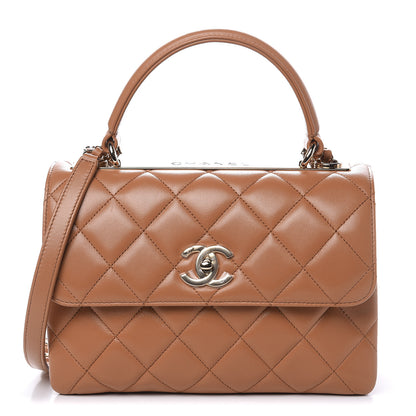 Chanel Lambskin Quilted Small Trendy CC Flap Dual Handle Bag Camel 1 of 11