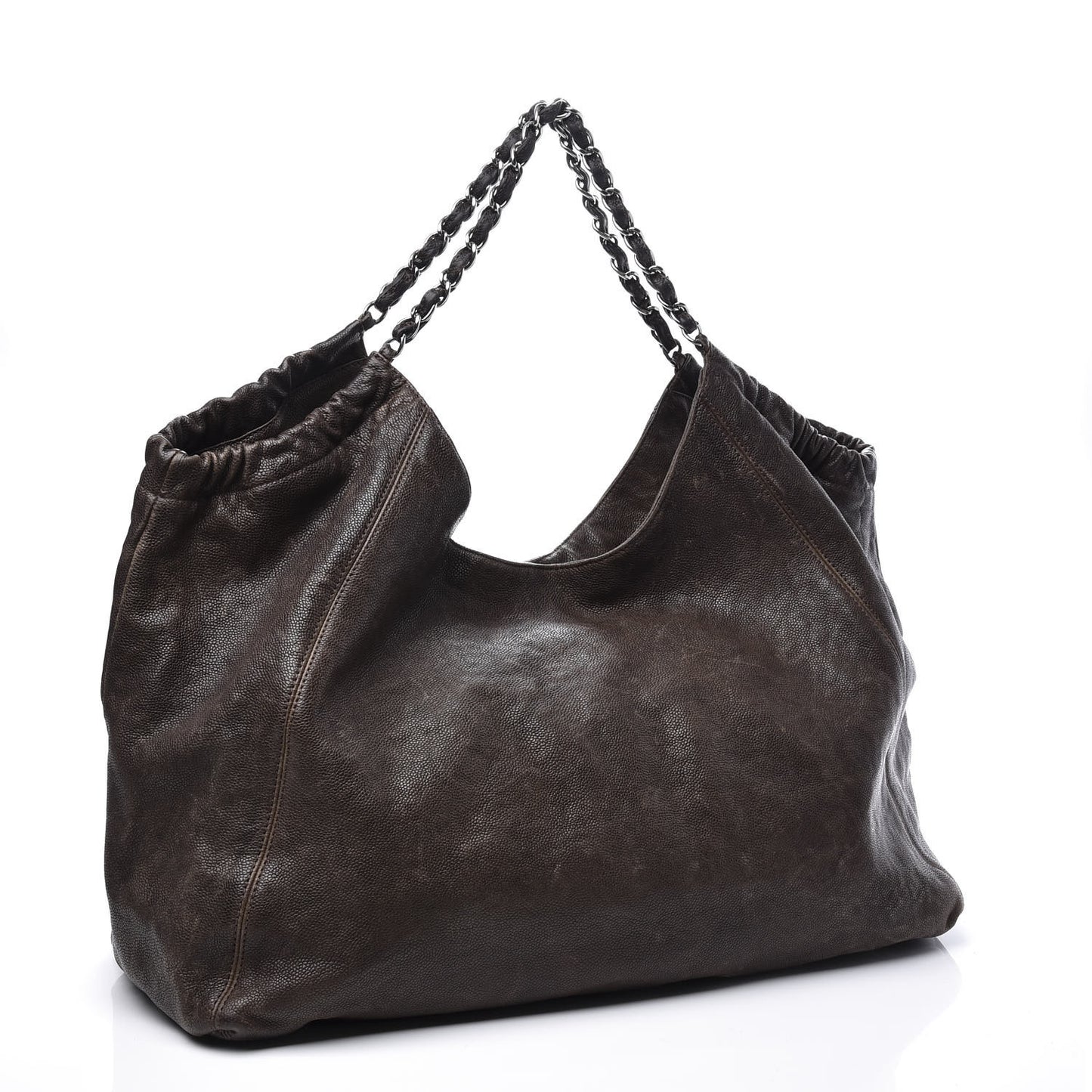 Distressed Caviar XL Coco Cabas Brown