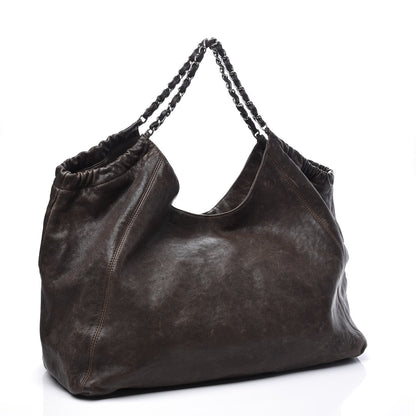 Chanel Distressed Caviar XL Coco Cabas Brown 3 of 14