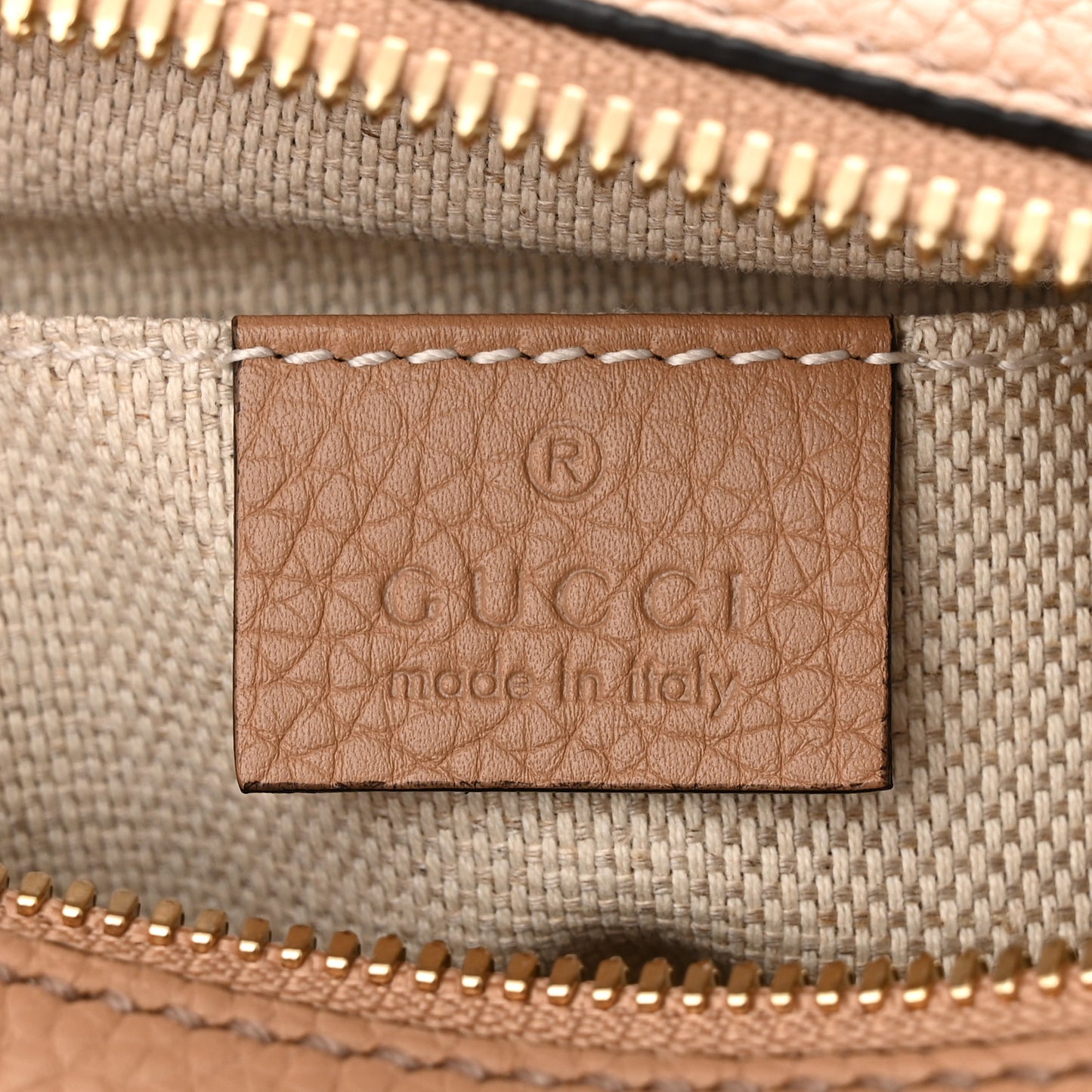 Pebbled Calfskin Small Soho Disco Bag Camelia