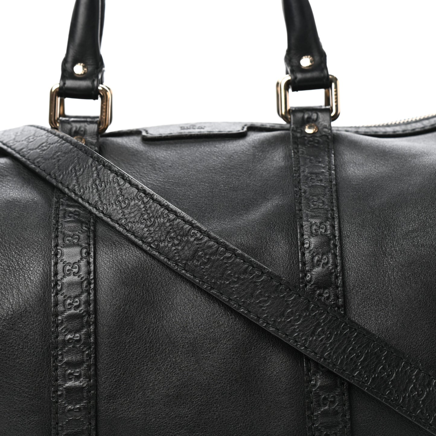 Calfskin Microguccissima Trim Medium Boston Black