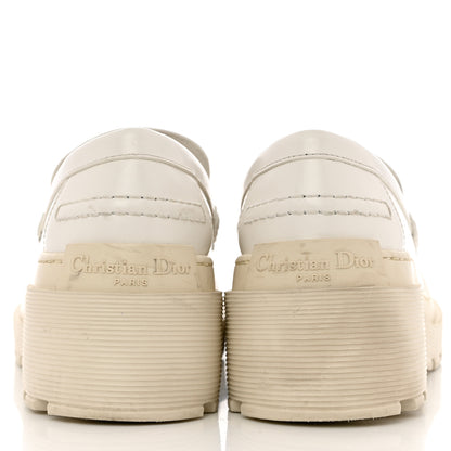 Christian Dior Brushed Calfskin Dior Code Lug Sole Platform 35mm Loafers 37 White 9 of 11