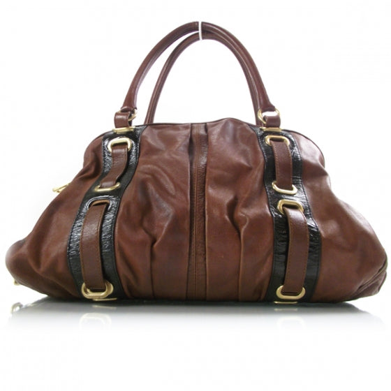 Leather Striping Bowler Chestnut