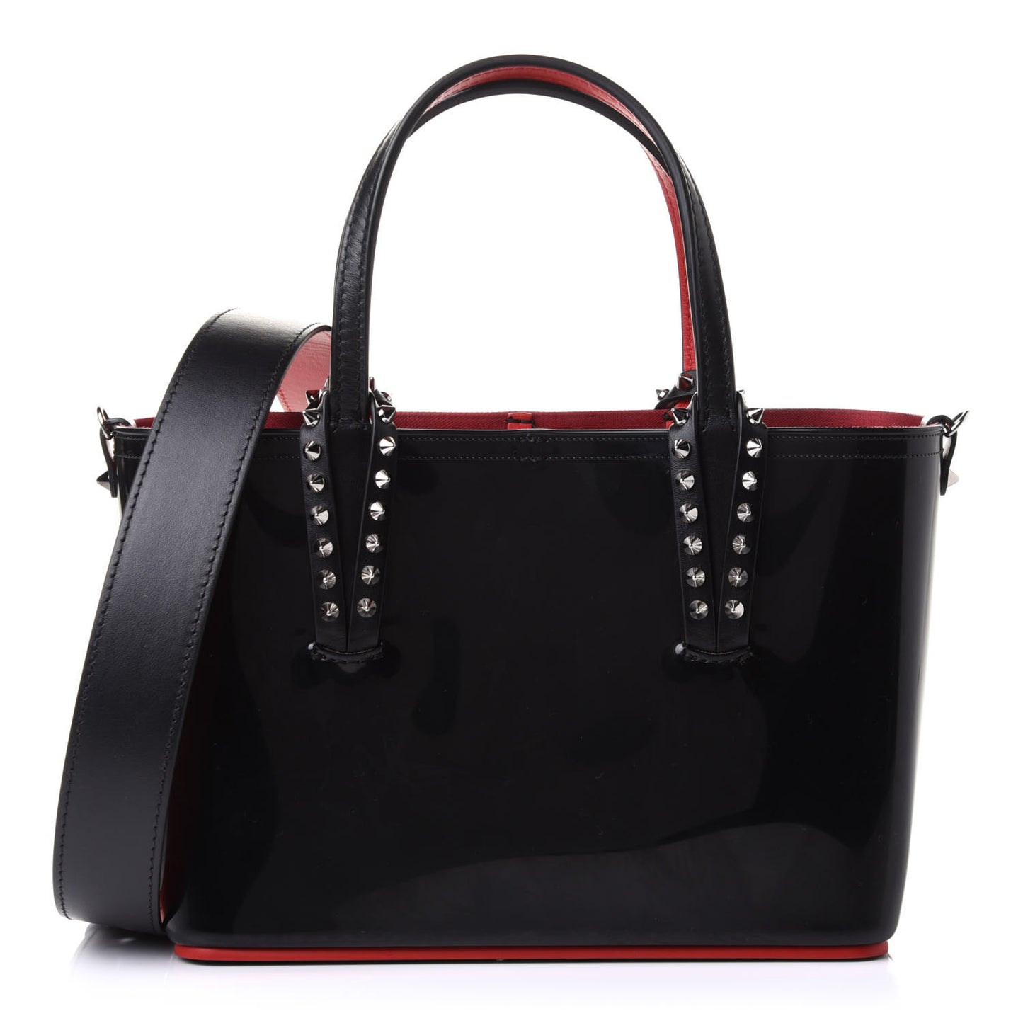 PVC Spikes Mini East West Cabata Tote Black