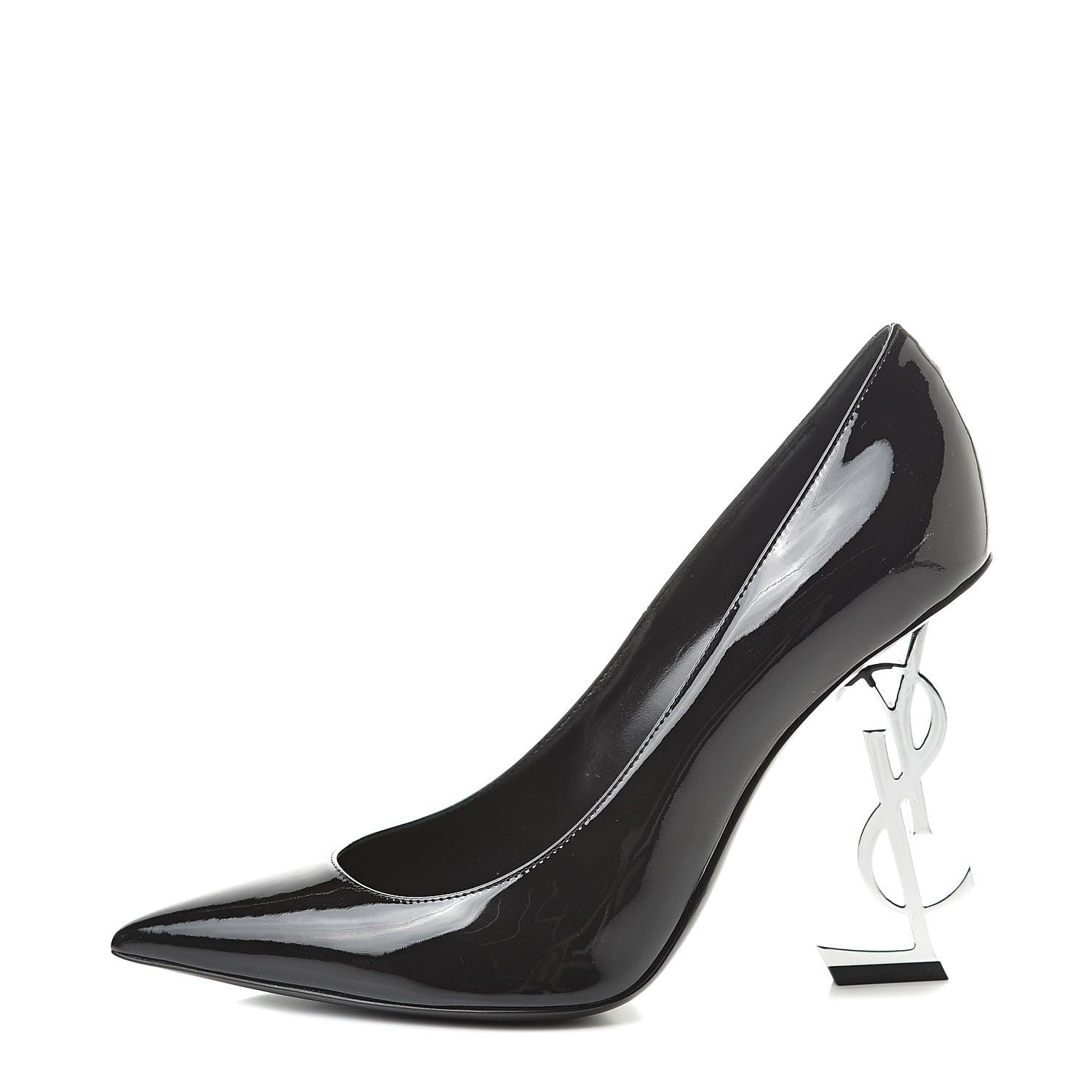 Saint Laurent Patent Opyum 110 Pumps 38 Black Silver 1 of 8