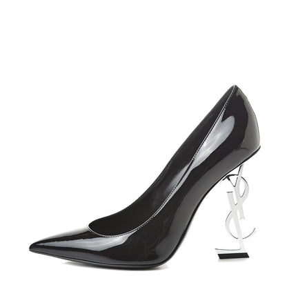 Saint Laurent Patent Opyum 110 Pumps 38 Black Silver 1 of 8