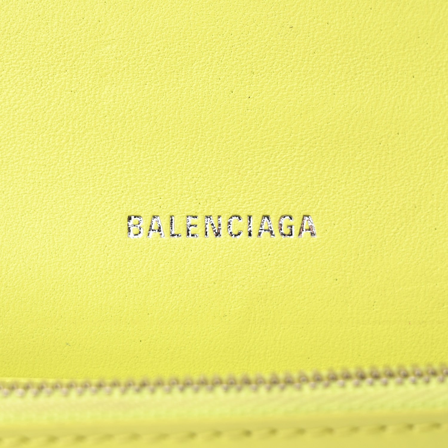 Balenciaga Shiny Box Calfskin XS Hourglass Wallet On Chain Lime 6 of 12