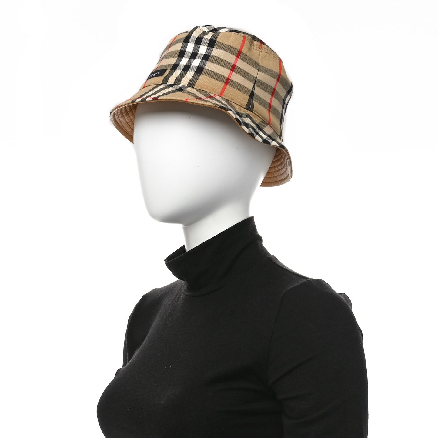 Calfskin Technical Cotton Vintage Check Bucket Hat Archive Beige