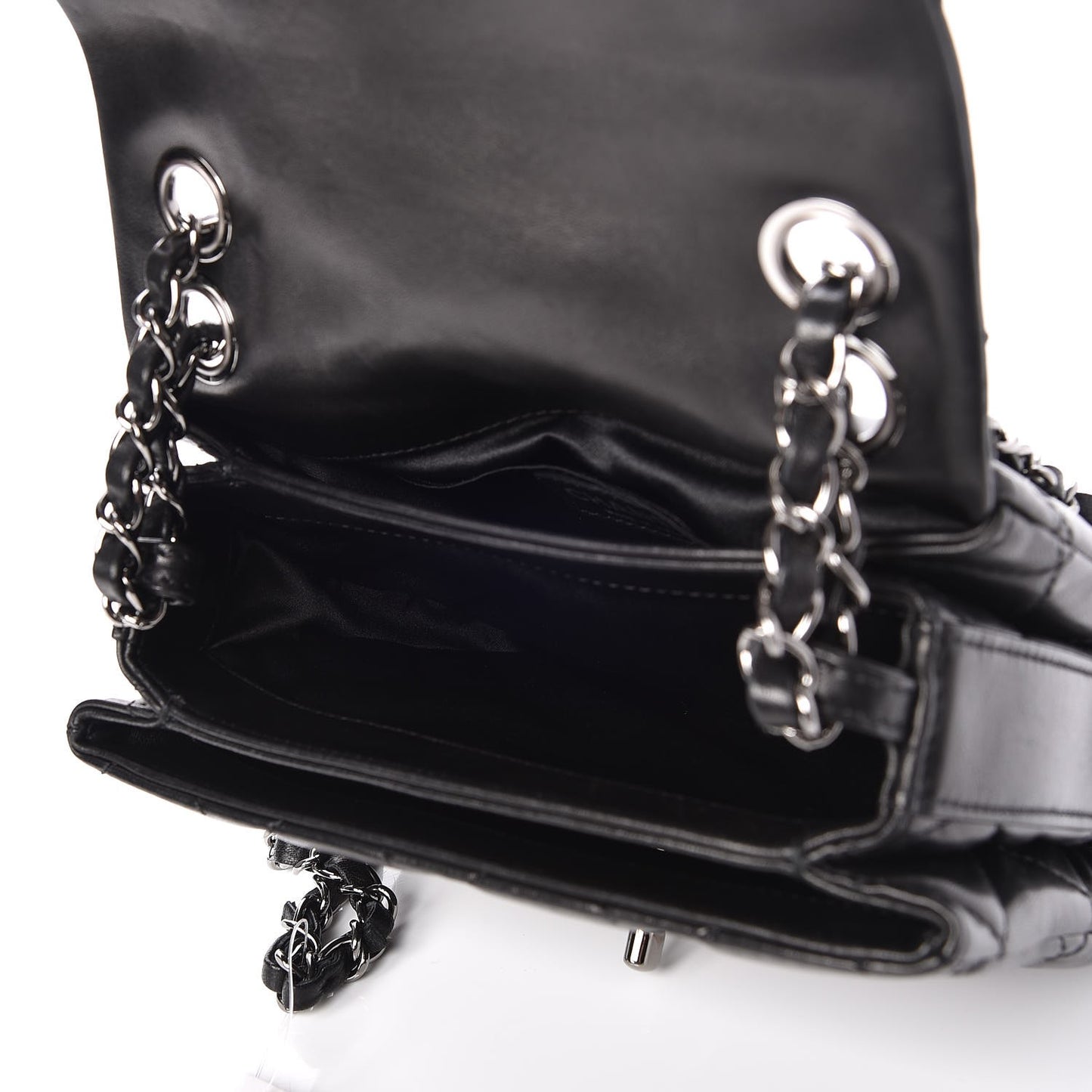 Lambskin Quilted Flap Black