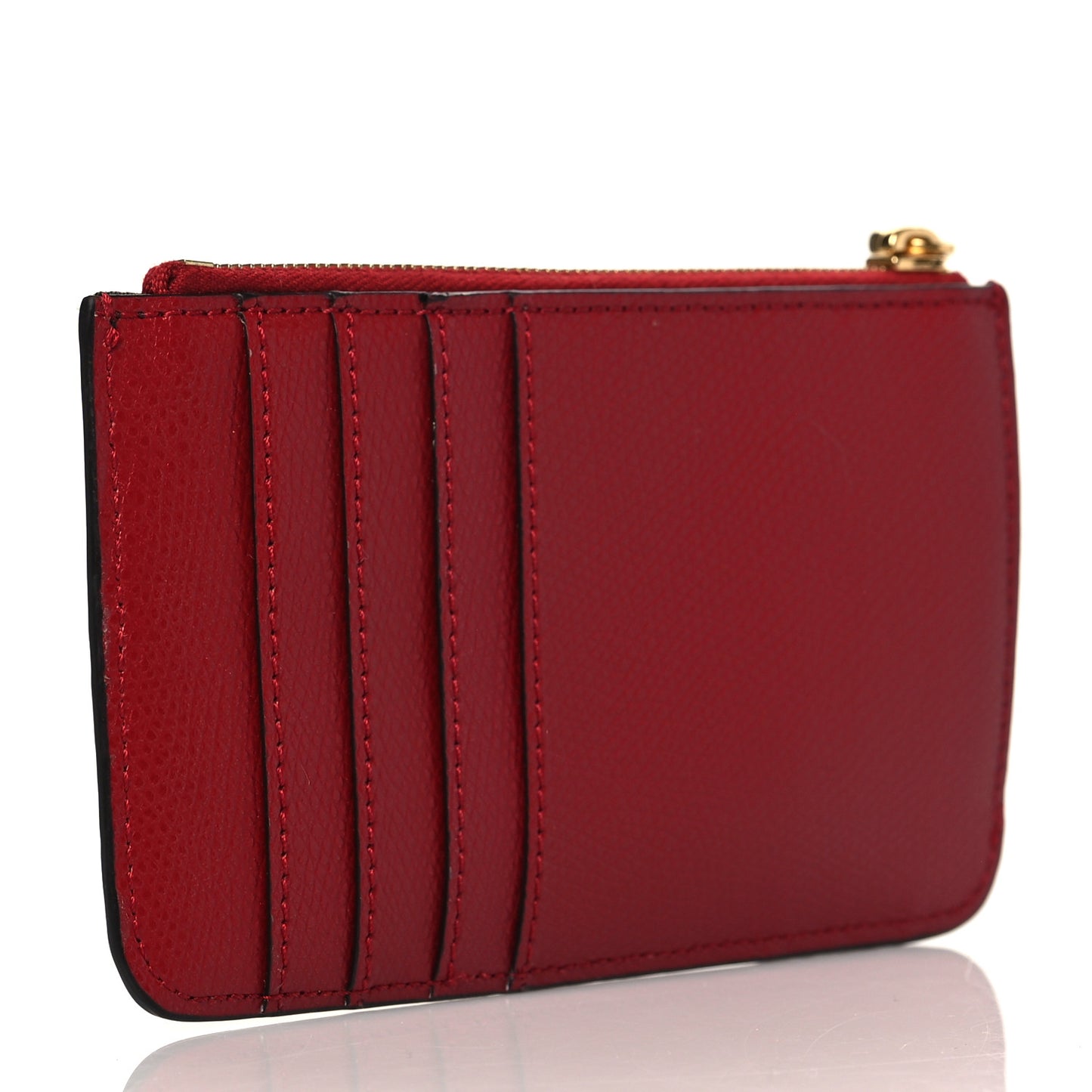 Vitello Cruise F is Fendi Bi-Color FF 1974 Embossed Key Case Pouch Maya Black Fragola