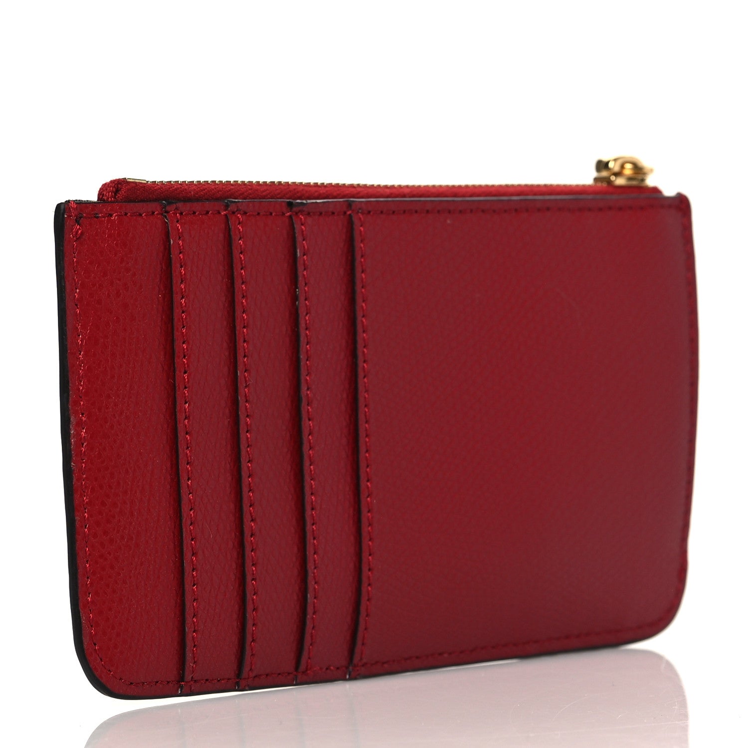 Fendi Vitello Cruise F is Fendi Bi-Color FF 1974 Embossed Key Case Pouch Maya Black Fragola 3 of 8
